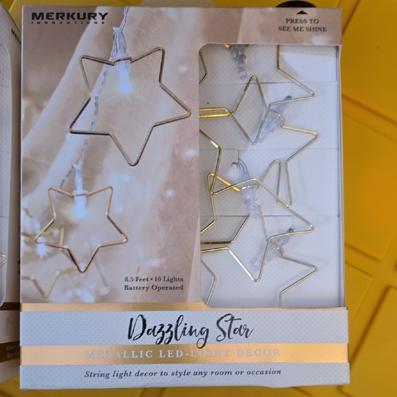 Merkury Metallic Star LED String Lights - Picture 2 of 4